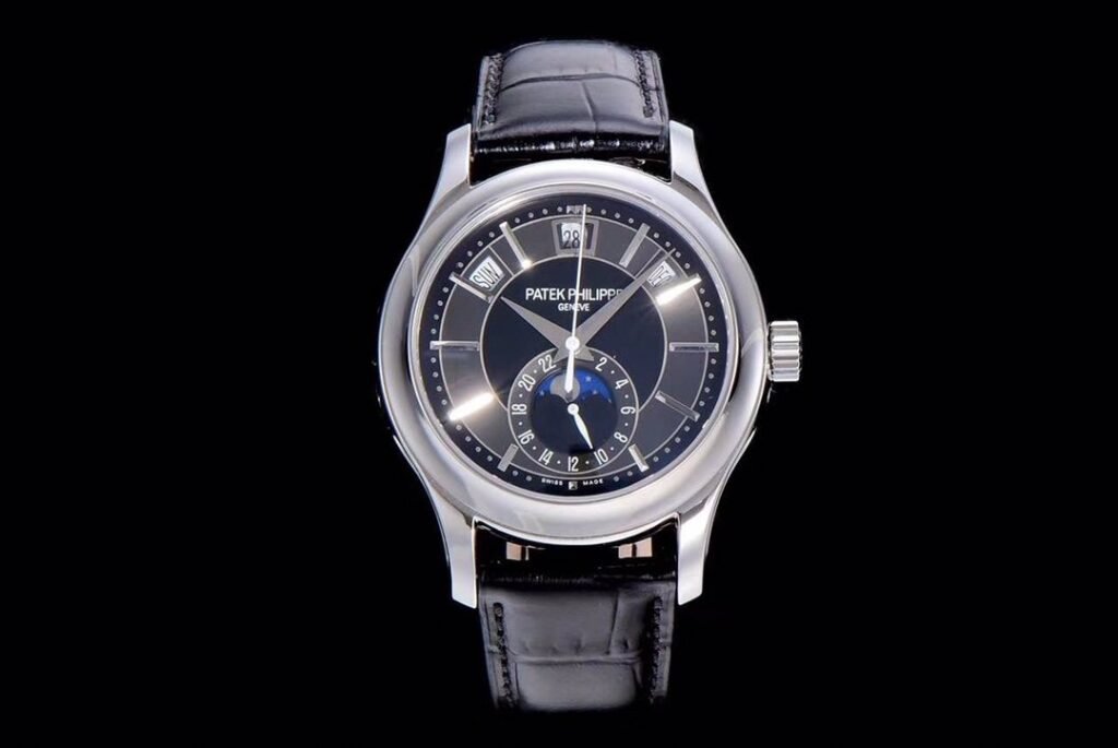 Annual Calendar Complications 5205R SS GRF Best Edition Black dial on Black leather strap A324