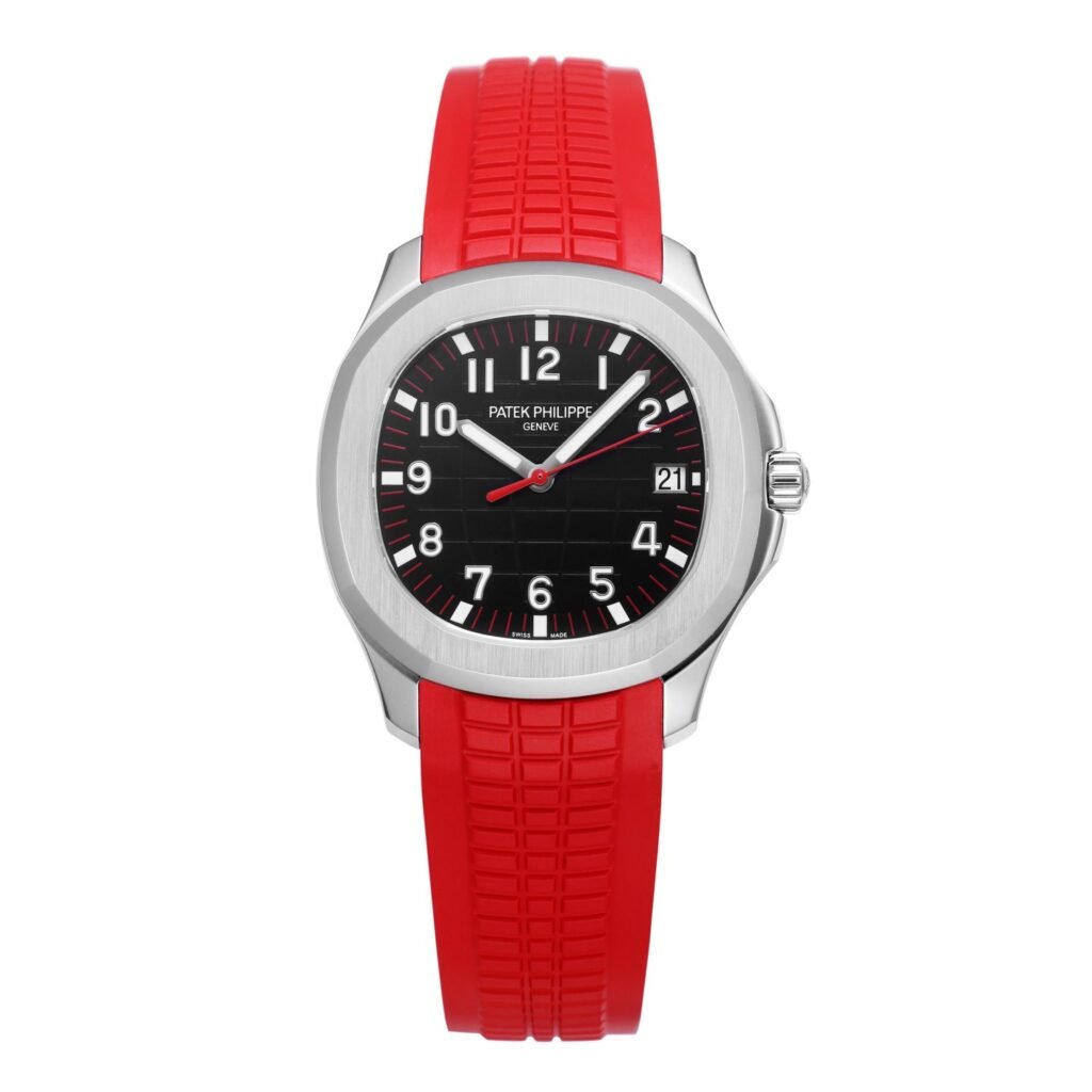 Aquanaut 5167 SS 3KF Best Edition Gray Dial On Red Rubber Strap A324 Super Clone V2