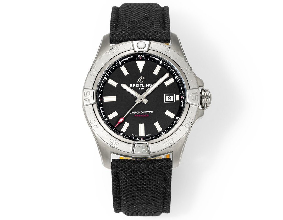 Avenger Chronometer 42mm SS BLSF 1:1 Best Edition Black Dial On Black Nylon Strap A2824 Avenger Chronometer 42mm SS BLSF 1:1 Best Edition Black Dial On Black Nylon Strap A2824