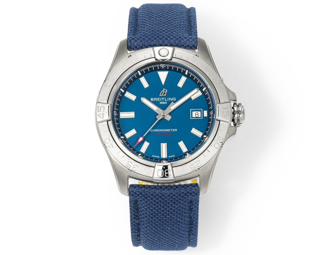 Avenger Chronometer 42mm SS BLSF 1:1 Best Edition Blue Dial On Blue Nylon Strap A2824 Avenger Chronometer 42mm SS BLSF 1:1 Best Edition Blue Dial On Blue Nylon Strap A2824