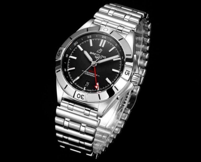 Chronomat 40mm GMT SS TWSF 1:1 Best Edition Black Dial on SS Bracelet A2836