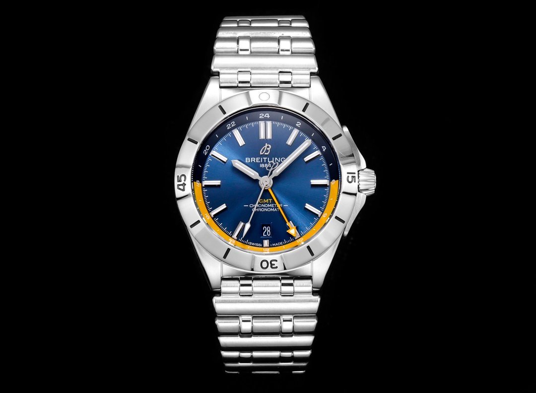 Chronomat 40mm GMT SS TWSF 1:1 Best Edition Blue/Yellow Dial on SS Bracelet A2836 Chronomat 40mm GMT SS TWSF 1:1 Best Edition Blue/Yellow Dial on SS Bracelet A2836