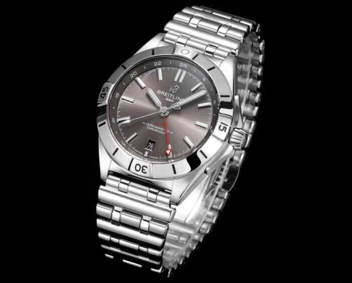 Chronomat 40mm GMT SS TWSF 1:1 Best Edition Gray Dial on SS Bracelet A2836