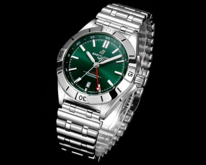 Chronomat 40mm GMT SS TWSF 1:1 Best Edition Green Dial on SS Bracelet A2836