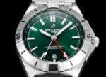 Chronomat 40mm GMT SS TWSF 1:1 Best Edition Green Dial on SS Bracelet A2836