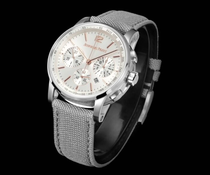 Code 11.59 Chrono 26393 SS/RG APPF Best Edition Silver Dial on Gray Nylon Strap A4401