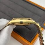 Date/Day of the Week 128239 Weight Increase QF 1:1 Best Version Black Dial Gold Strap
