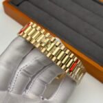 Date/Day of the Week 128239 Weight Increase QF 1:1 Best Version Black Dial Gold Strap