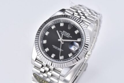 DateJust 41mm 126334 904 SS QF V2 1:1 Best Edition Black Dial Diamond Marker On Jubilee Bracelet DD3235