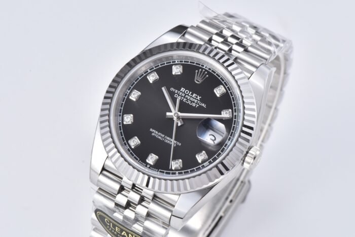 DateJust 41mm 126334 904 SS QF V2 1:1 Best Edition Black Dial Diamond Marker On Jubilee Bracelet DD3235