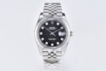 DateJust 41mm 126334 904 SS QF V2 1:1 Best Edition Black Dial Diamond Marker On Jubilee Bracelet DD3235