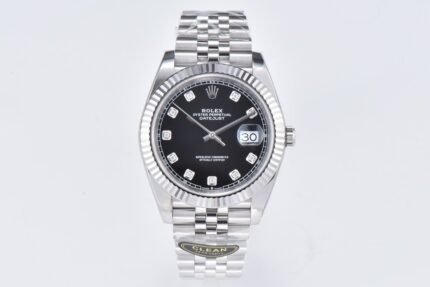 DateJust 41mm 126334 904 SS QF V2 1:1 Best Edition Black Dial Diamond Marker On Jubilee Bracelet DD3235