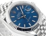 DateJust 41mm 126334 904 SS QF V2 1:1 Best Edition Blue Fluted Dial Stick Marker On Jubilee Bracelet DD3235