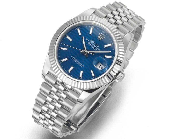 DateJust 41mm 126334 904 SS QF V2 1:1 Best Edition Blue Fluted Dial Stick Marker On Jubilee Bracelet DD3235