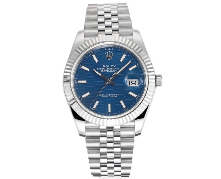 DateJust 41mm 126334 904 SS QF V2 1:1 Best Edition Blue Fluted Dial Stick Marker On Jubilee Bracelet DD3235