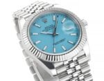 DateJust 41mm 126334 904 SS QF V2 1:1 Best Edition Ice Blue Dial Stick Marker On Jubilee Bracelet DD3235