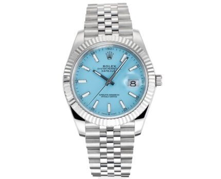 DateJust 41mm 126334 904 SS QF V2 1:1 Best Edition Ice Blue Dial Stick Marker On Jubilee Bracelet DD3235