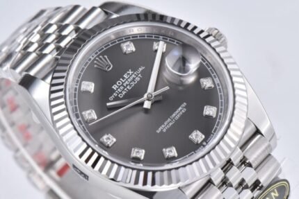 DateJust 41mm 126334 904 SS QF V2 1:1 Best Edition Rhodium Dial Diamond Marker On Jubilee Bracelet DD3235