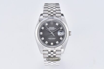 DateJust 41mm 126334 904 SS QF V2 1:1 Best Edition Rhodium Dial Diamond Marker On Jubilee Bracelet DD3235