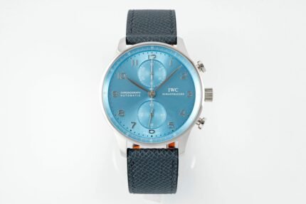 Portuguese Chrono IW371626 ZF 1:1 Best Edition Light Blue Dial on Blue Leather Strap A69355