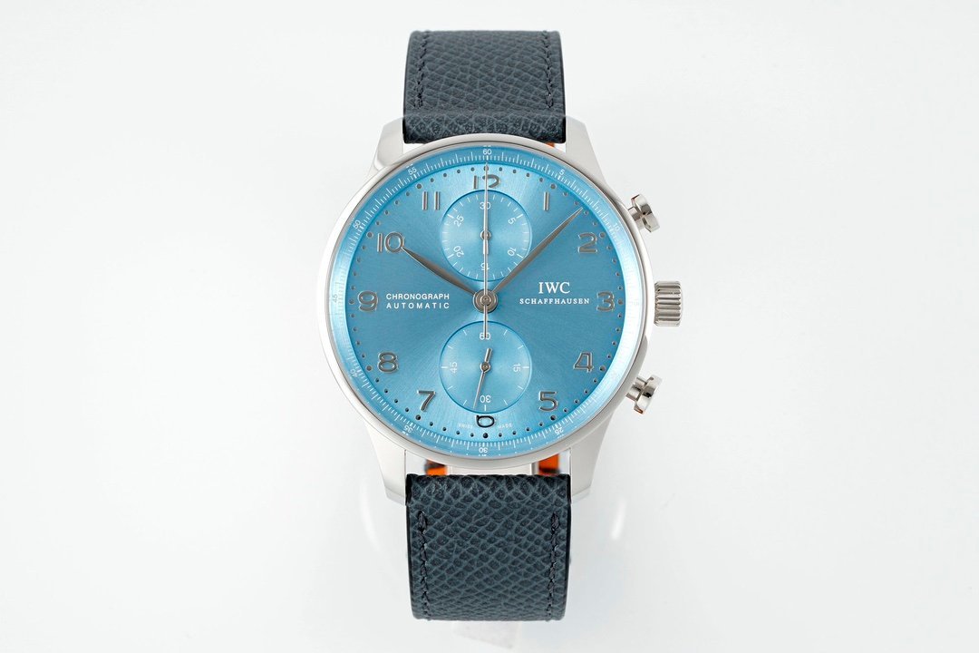 Portuguese Chrono IW371626 ZF 1:1 Best Edition Light Blue Dial on Blue Leather Strap A69355 Portuguese Chrono IW371626 ZF 1:1 Best Edition Light Blue Dial on Blue Leather Strap A69355