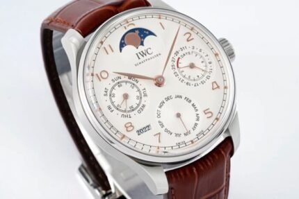 Portuguese IW503307 Real PR SS APSF 1:1 Best Edition White Dial On Brown Leather Strap A52610