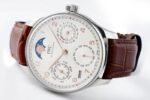Portuguese IW503307 Real PR SS APSF 1:1 Best Edition White Dial On Brown Leather Strap A52610