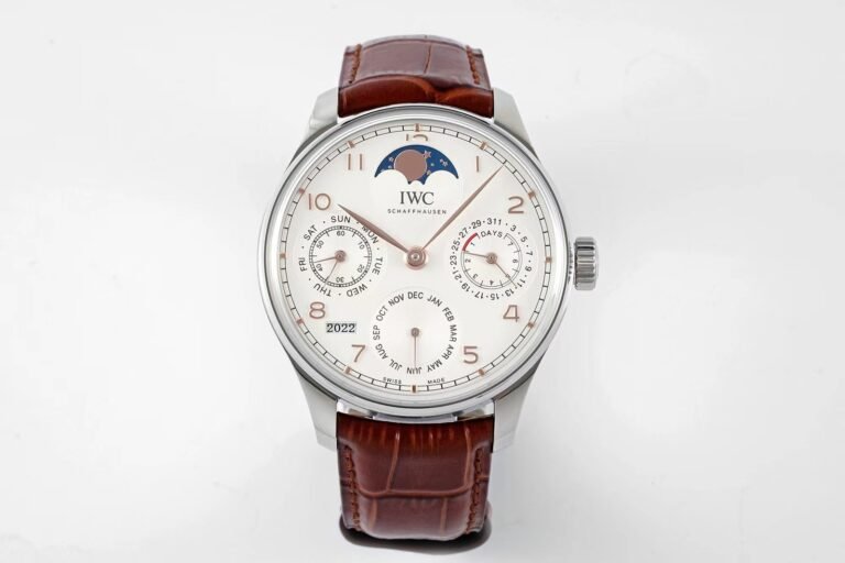Portuguese IW503307 Real PR SS APSF 1:1 Best Edition White Dial On Brown Leather Strap A52610