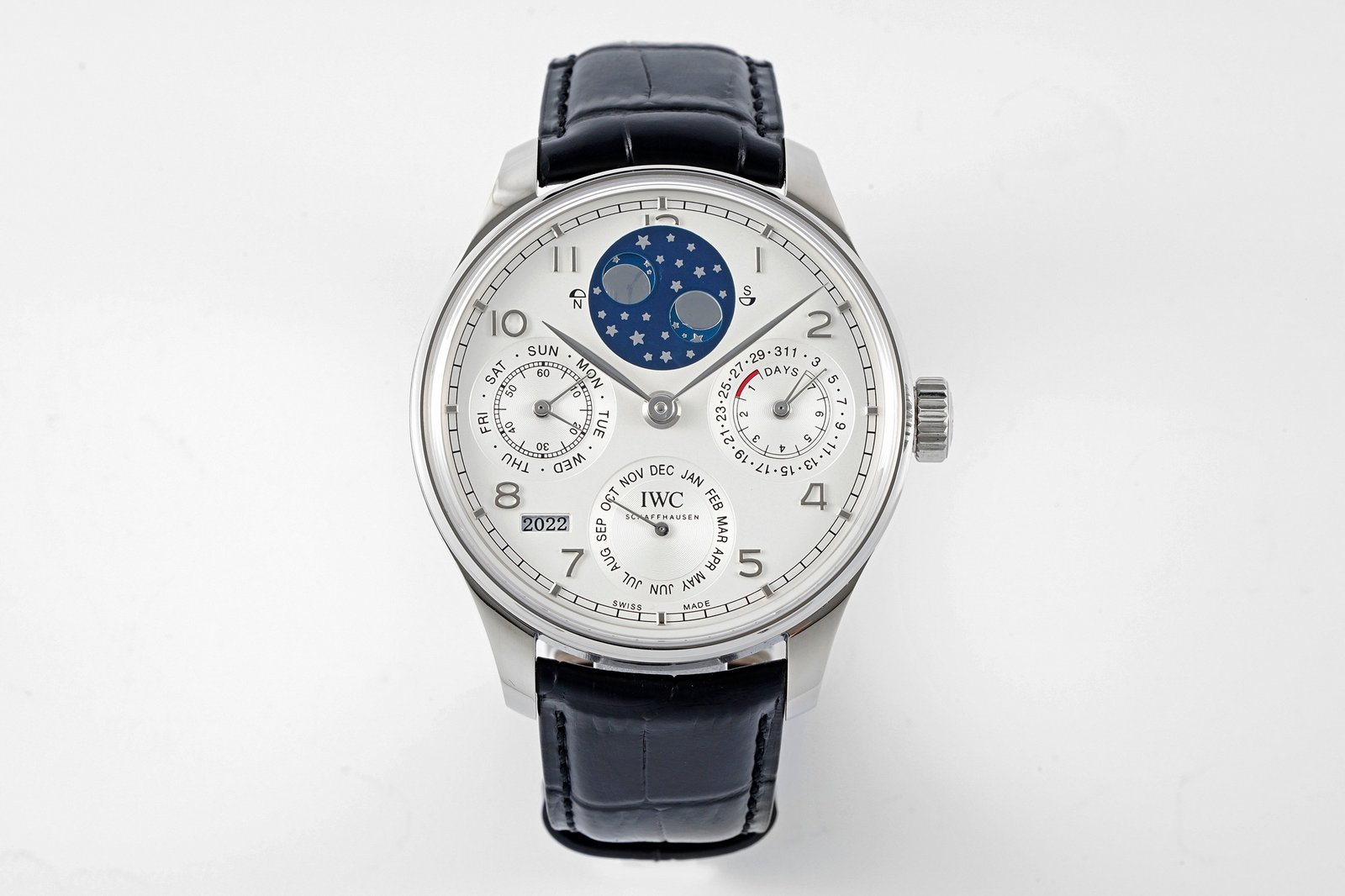 Portuguese IW503406 Real PR SS APSF 1:1 Best Edition White Dial On Black Leather Strap A52610 Portuguese IW503406 Real PR SS APSF 1:1 Best Edition White Dial On Black Leather Strap A52610
