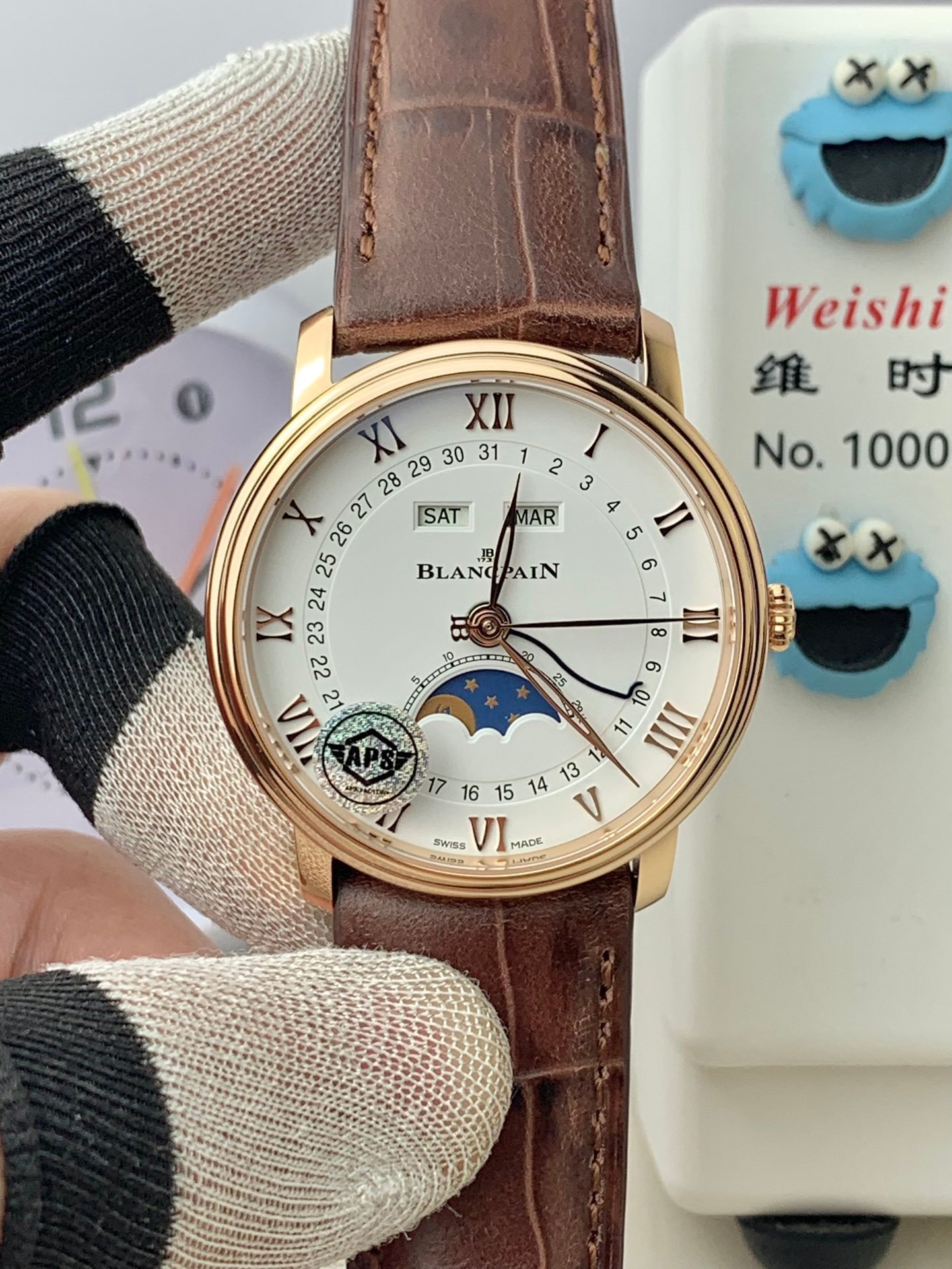 Villeret 6654 RG Complicated Function APSF 1:1 Best Edition White Dial on Leather Strap A6654 Villeret 6654 RG Complicated Function APSF 1:1 Best Edition White Dial on Leather Strap A6654