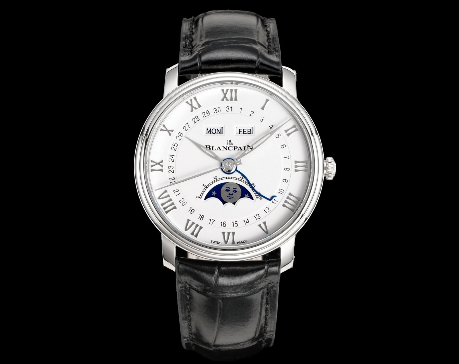 Villeret 6654 SS Complicated Function APSF 1:1 Best Edition White Dial on Leather Strap A6654 Villeret 6654 SS Complicated Function APSF 1:1 Best Edition White Dial on Leather Strap A6654